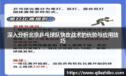 深入分析北京乒乓球队快攻战术的优势与应用技巧